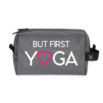Aber zuerst Yoga - Recycelte Kulturtasche - Anthrazit - Vorne