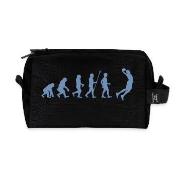 basketball Evolution - Basketball players dunking - Recycled Toiletry Zip Bag - black - Front