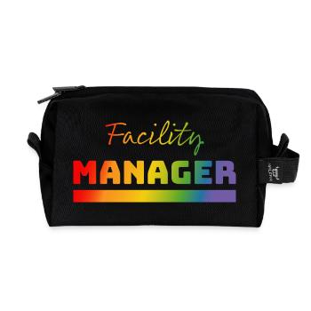 Tshirt Facility Manager rainbow - Recycled Toiletry Zip Bag - black - Front
