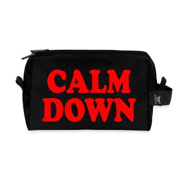 Calm down - Recycelte Kulturtasche - Schwarz - Vorne