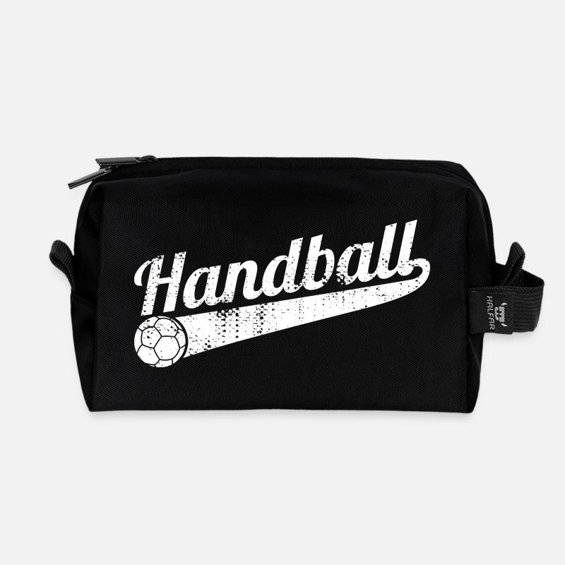 Lustiger Handball - Recycelte Kulturtasche - Schwarz