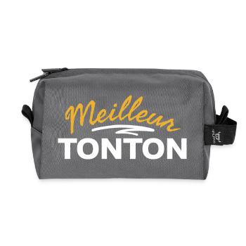 T-shirt with Best Humorous Uncle motif - Recycled Toiletry Zip Bag - anthracite - Front