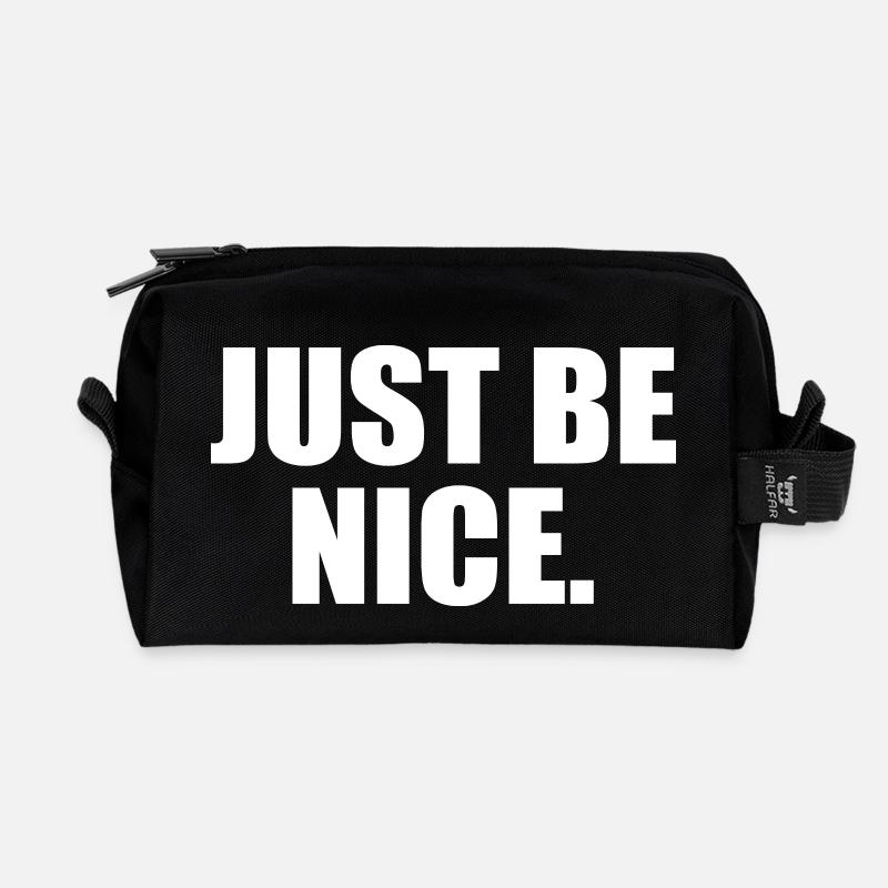 Just be nice - Recycelte Kulturtasche - Schwarz