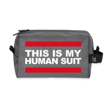 This Is My Human Suit – Joke for Furries - Recycled Toiletry Zip Bag - anthracite - Front