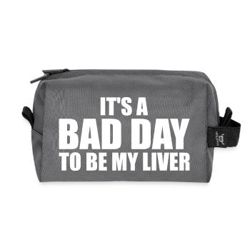 It's a bad day to be my liver - Trousse de toilette en tissu recyclé - anthracite - Devant