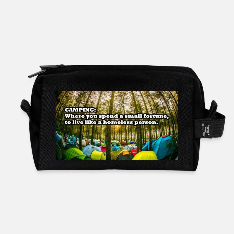 Camping - Recycelte Kulturtasche - Schwarz