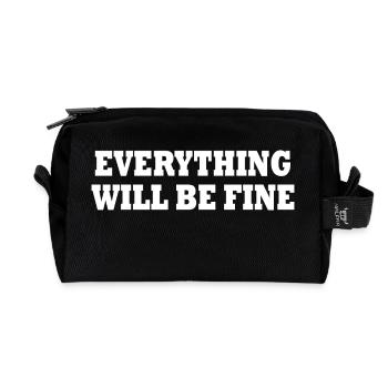 everything will be fine - Recycelte Kulturtasche - Schwarz - Vorne