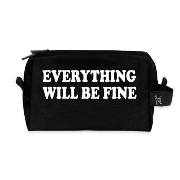 everything will be fine - Recycelte Kulturtasche - Schwarz - Vorne