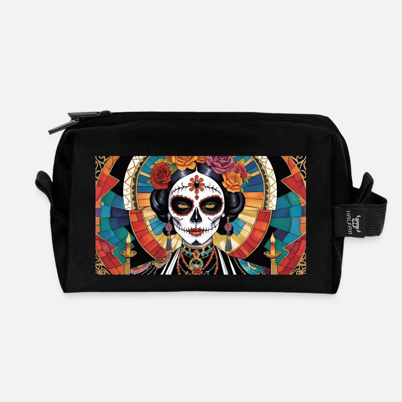 LA CATRINA DELUXE - Recycelte Kulturtasche - Schwarz