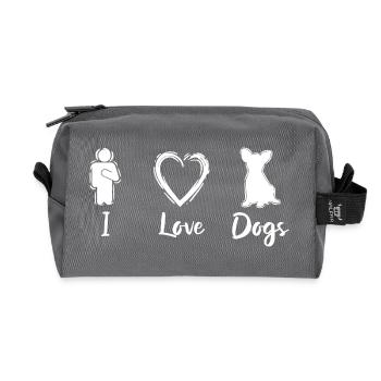 I Love Dogs - Recycelte Kulturtasche - Anthrazit - Vorne