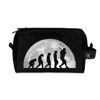 Baseballspieler Evolution Baseball - Recycelte Kulturtasche - Schwarz - Vorne