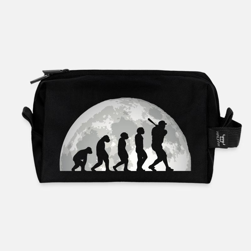 Baseballspieler Evolution Baseball - Recycelte Kulturtasche - Schwarz