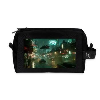Cyberpunk Stadt - Recycelte Kulturtasche - Schwarz - Vorne