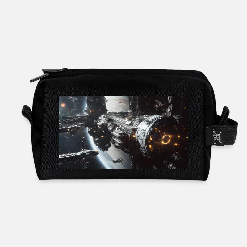 Lost in Space 1 1 - Recycled Toiletry Zip Bag - black