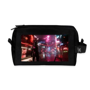 Cyberpunk City3 - Recycled Toiletry Zip Bag - black - Front