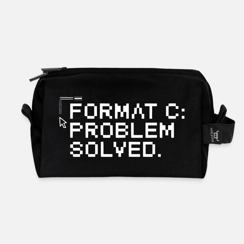 Format c: problem solved. - Recycelte Kulturtasche - Schwarz
