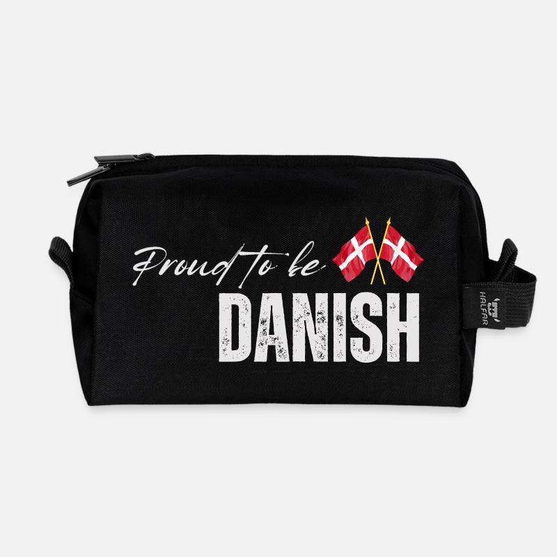 Stolzer Däne, ich liebe Dänemark - Recycelte Kulturtasche - Schwarz