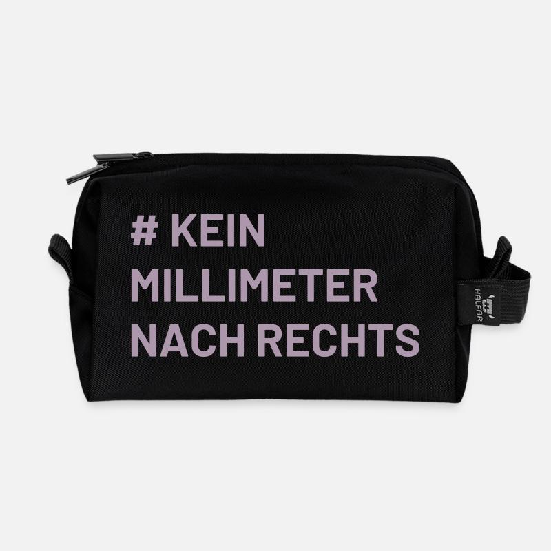 Antifa Mindset kein Millimeter nach rechts - Recycelte Kulturtasche - Schwarz