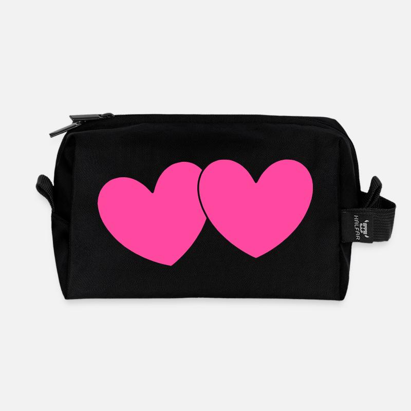 Herz rosa Herz pink Geschenk Valentinstag - Recycelte Kulturtasche - Schwarz