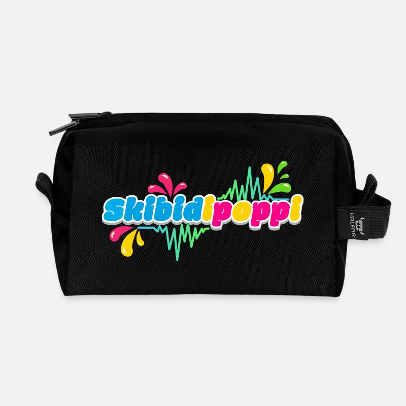 Skibidipoppi - Recycled Toiletry Zip Bag - black