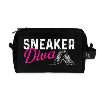 Sneaker Diva Streetwear Style for Sneaker Queens - Recycled Toiletry Zip Bag - black - Front