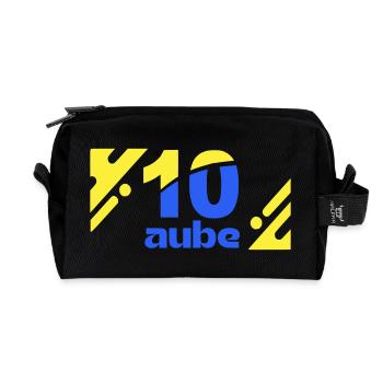 Ten Dawn Logo Blue Yellow - Recycled Toiletry Zip Bag - black - Front