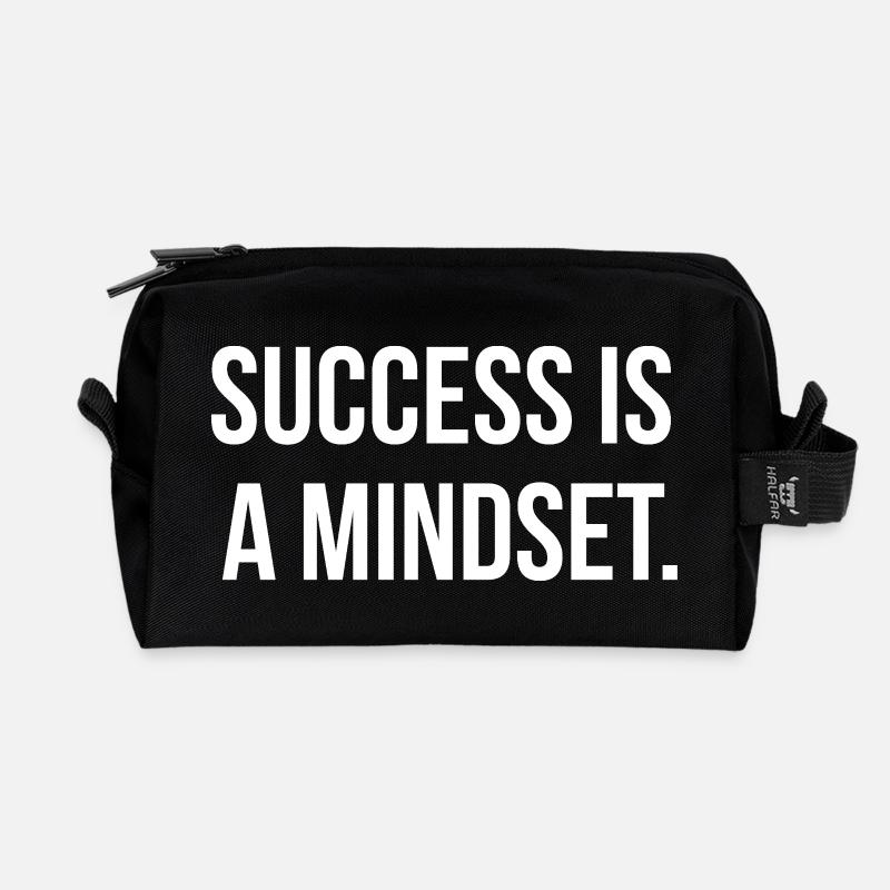SUCCESS IS A MINDSET. | Greyline Official - Recycled Toiletry Zip Bag - black