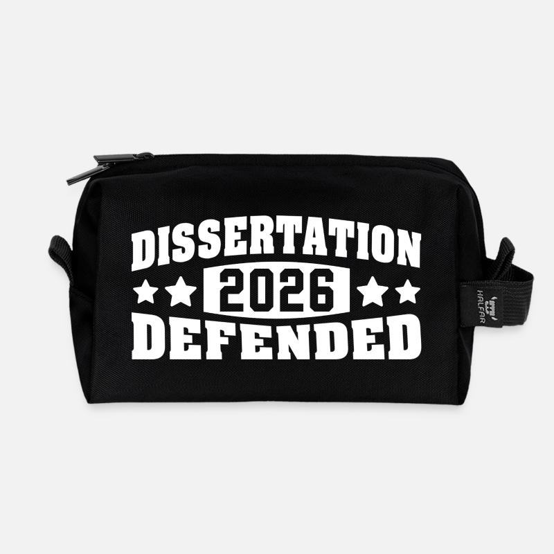 Dissertation verteidigt 2026 PhD EdD Doktorarbeit - Recycelte Kulturtasche - Schwarz