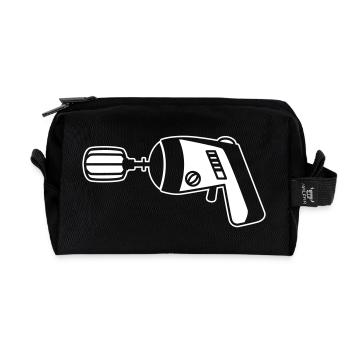 Phaser meets Mixer – Funny Geek & Cook - Recycled Toiletry Zip Bag - black - Front