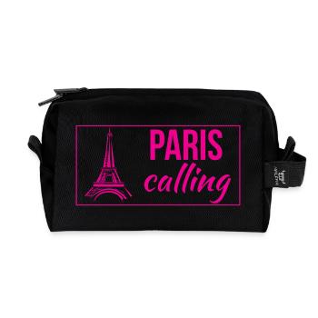 Paris Calling - Recycled Toiletry Zip Bag - black - Front