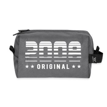 2008 Original Retrodesign | Birthday - Recycled Toiletry Zip Bag - anthracite - Front