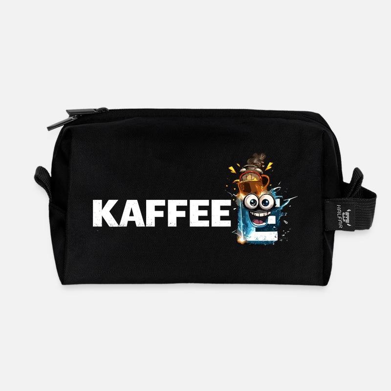 Coffee Mascot Splash - Recycled Toiletry Zip Bag - black