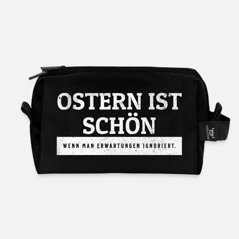 SARCASM - Easter is beautiful without expectations. - Recycled Toiletry Zip Bag - black