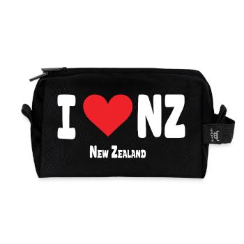 Ich liebe Neuseeland - Recycelte Kulturtasche - Schwarz - Vorne