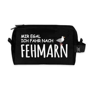Fehmarn Liebe - Recycelte Kulturtasche - Schwarz - Vorne
