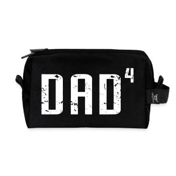 PAPA de 4 enfants, fête des pères, père de quatre enfants, drôle - Trousse de toilette en tissu recyclé - noir - Devant