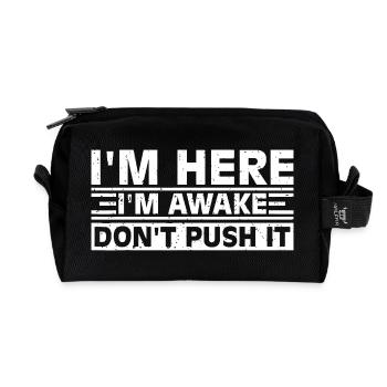 Aufwachen Slogan Fettes Typografie-T-Shirt - Recycelte Kulturtasche - Schwarz - Vorne