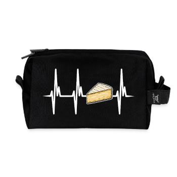 Ich liebe Brie Käse - Recycelte Kulturtasche - Schwarz - Vorne
