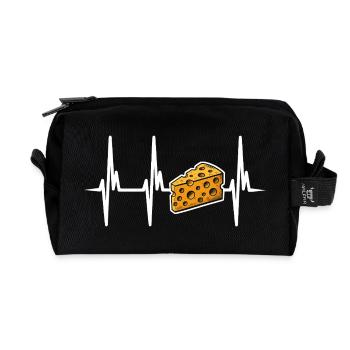 J’adore le fromage - Trousse de toilette en tissu recyclé - noir - Devant