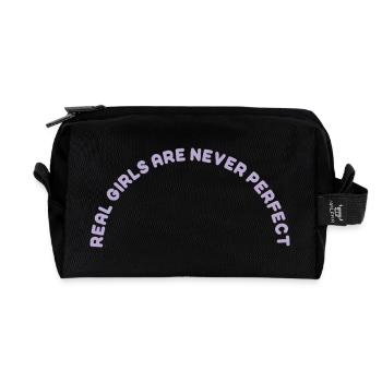 Real Girls Are never Perfect - Recycelte Kulturtasche - Schwarz - Vorne