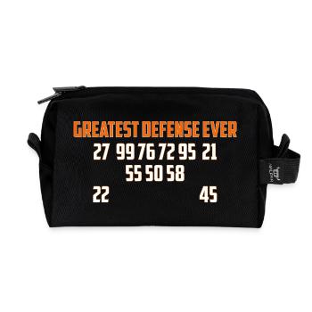 American Football Vintage Defence Design Dad - Recycled Toiletry Zip Bag - black - Front