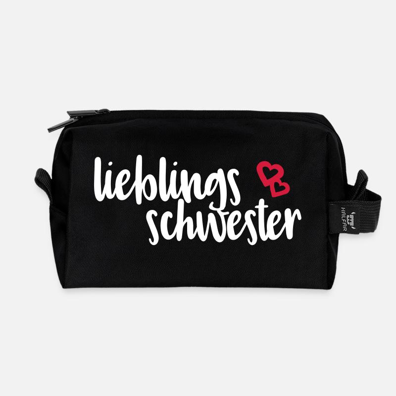 Lieblingsschwester - Recycelte Kulturtasche - Schwarz