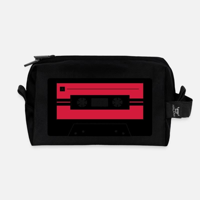 Kassette_farbe - Recycelte Kulturtasche - Schwarz