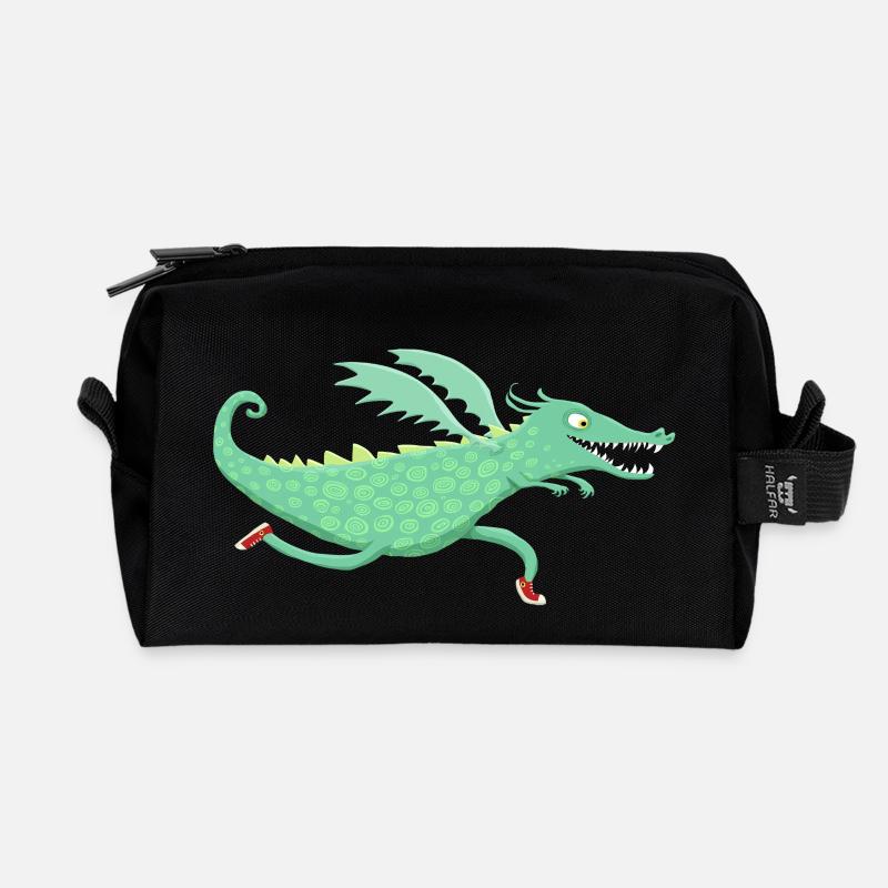 Dragon racing - Recycled Toiletry Zip Bag - black