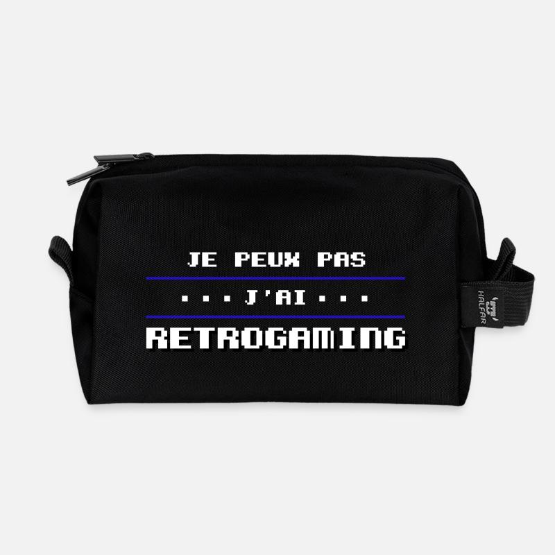 Je peux pas j'ai retrogaming - Trousse de toilette en tissu recyclé - noir