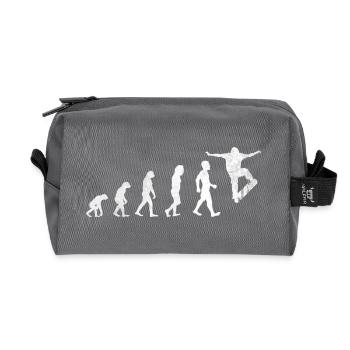 Skateboarder Skater Longboard Geschenk Evolution - Recycelte Kulturtasche - Anthrazit - Vorne