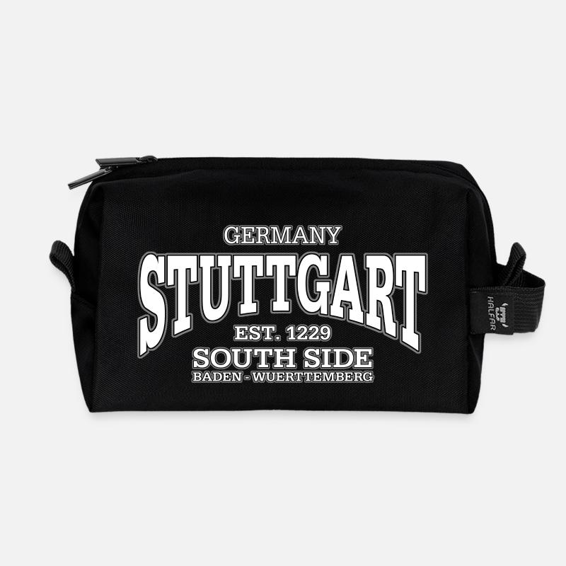 Stuttgart (white) - Recycelte Kulturtasche - Schwarz