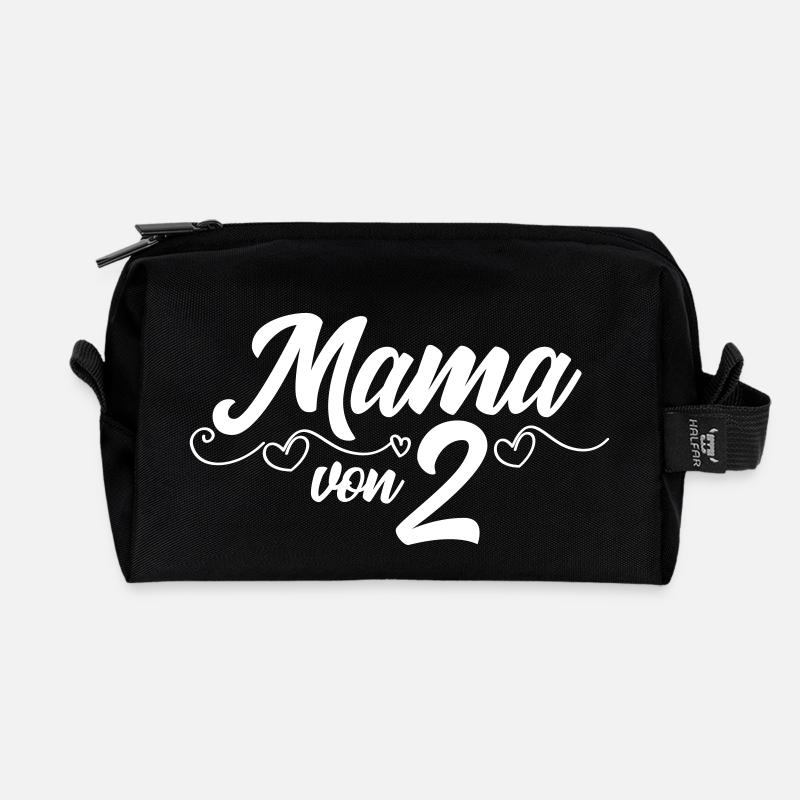 Mama von Zwei - Zwillingsmama - Recycelte Kulturtasche - Schwarz