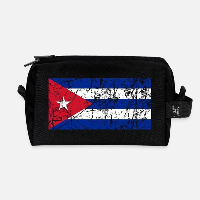 Kuba Flagge Vintage-Effekt - Recycelte Kulturtasche - Schwarz