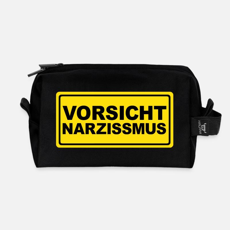 Vorsicht Narzissmus - Recycelte Kulturtasche - Schwarz